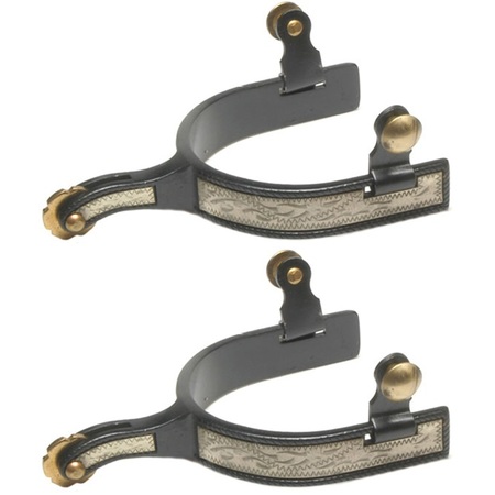 JACKS IMPORTS Black Steel Roping Spurs 11106